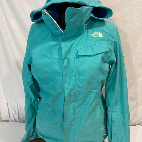 North Face Snowboarding Powder Snow Coat Women Size Medium Green/Blue EC. - Picture 1 of 16